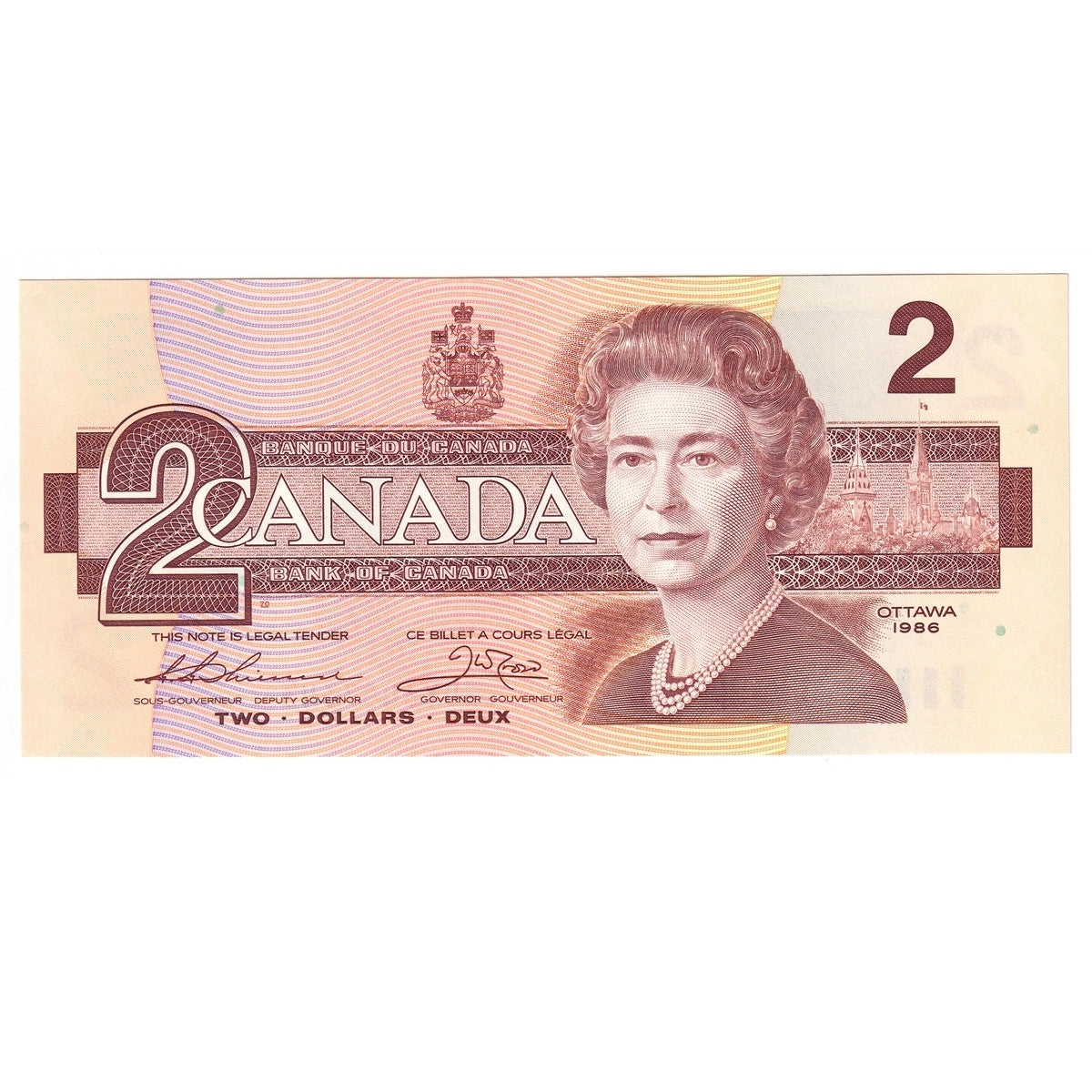 BC-55b 1986 Canada $2 Thiessen-Crow, BUY, Uncirculated (MS60)
