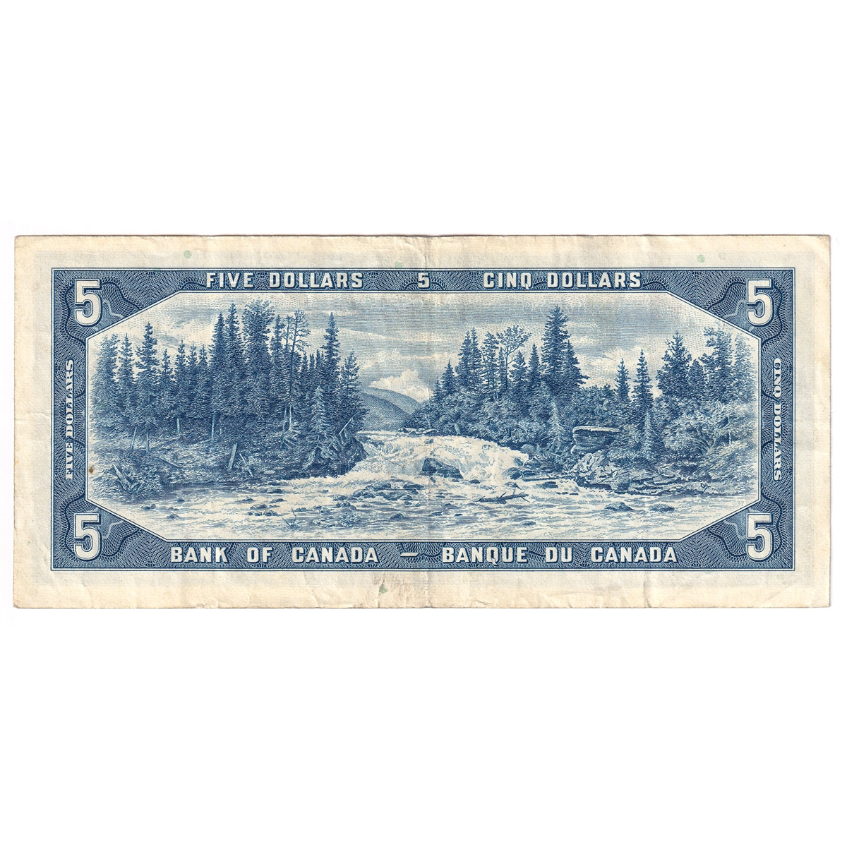 BC-39b 1954 Canada $5 Beattie-Rasminsky, Y/S, F-VF (F15)