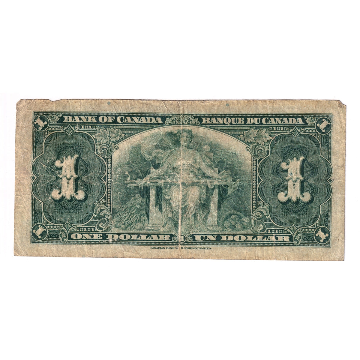 BC-21a 1937 Canada $1 Osborne-Towers, A/A, Circ