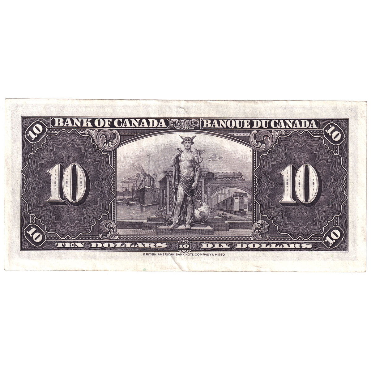 BC-24c 1937 Canada $10 Coyne-Towers, Z/D, Almost Uncirculated (AU50)