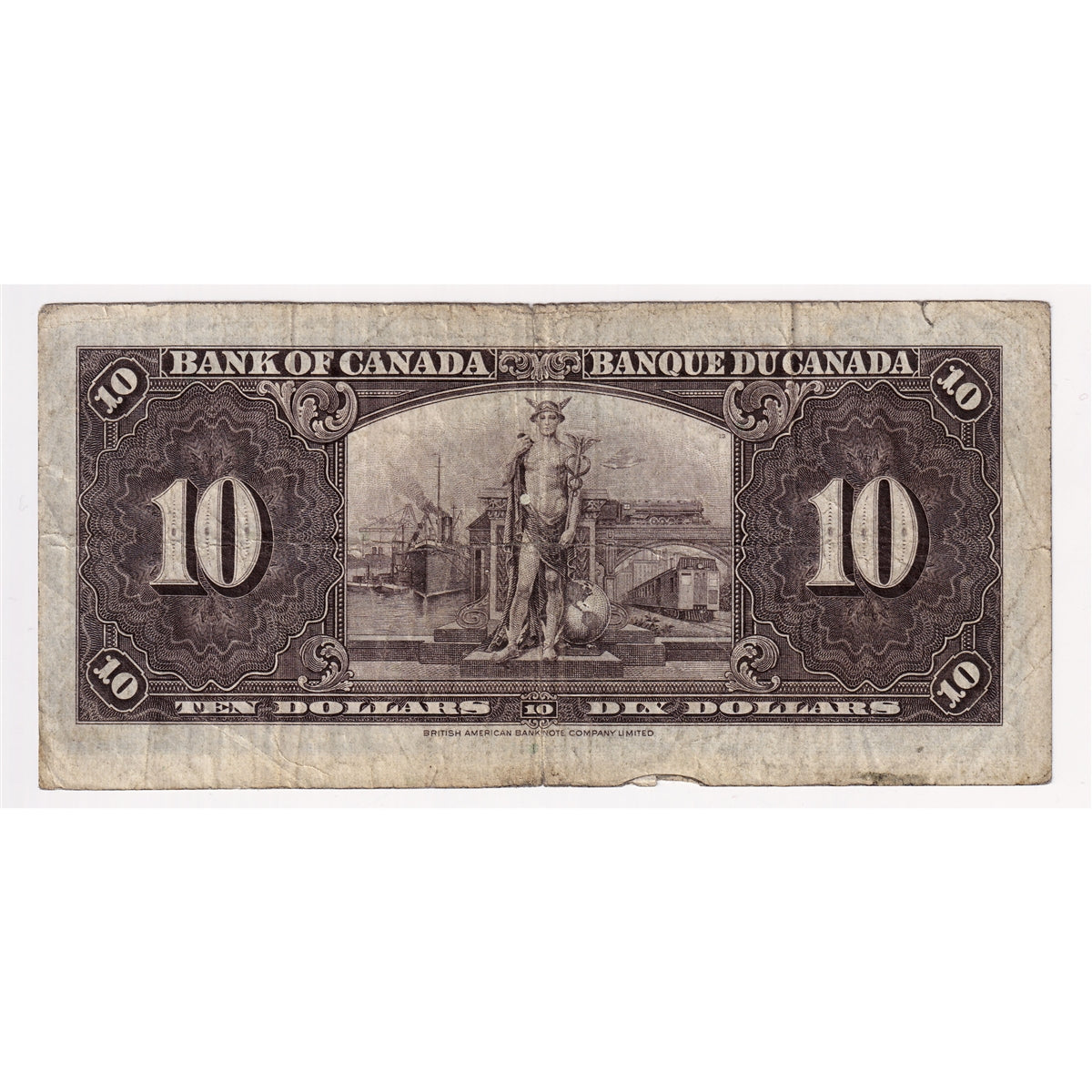 BC-24c 1937 Canada $10 Coyne-Towers, K/T, Circ