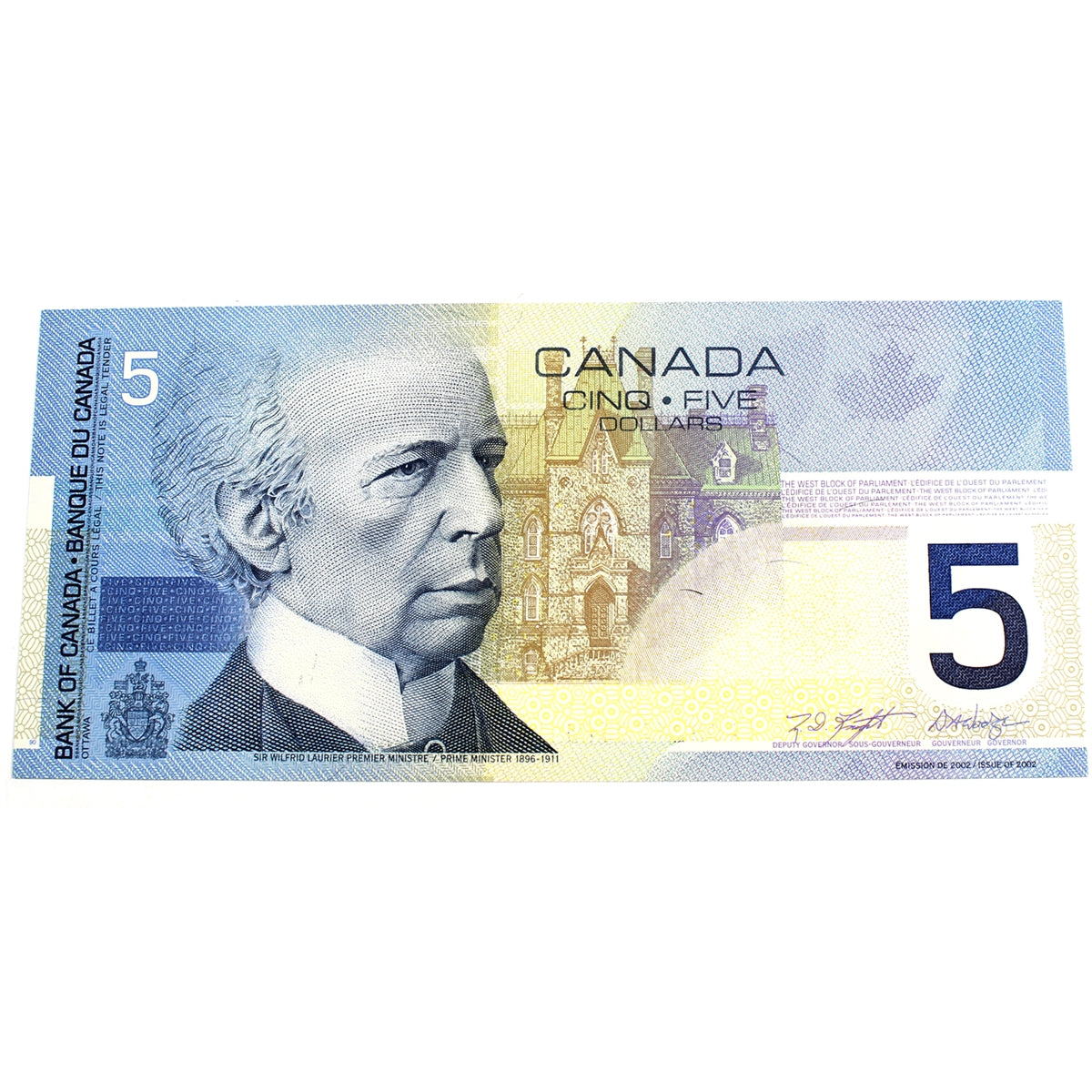 BC-62a 2001 Canada $5 Knight-Dodge, AOB, CUNC