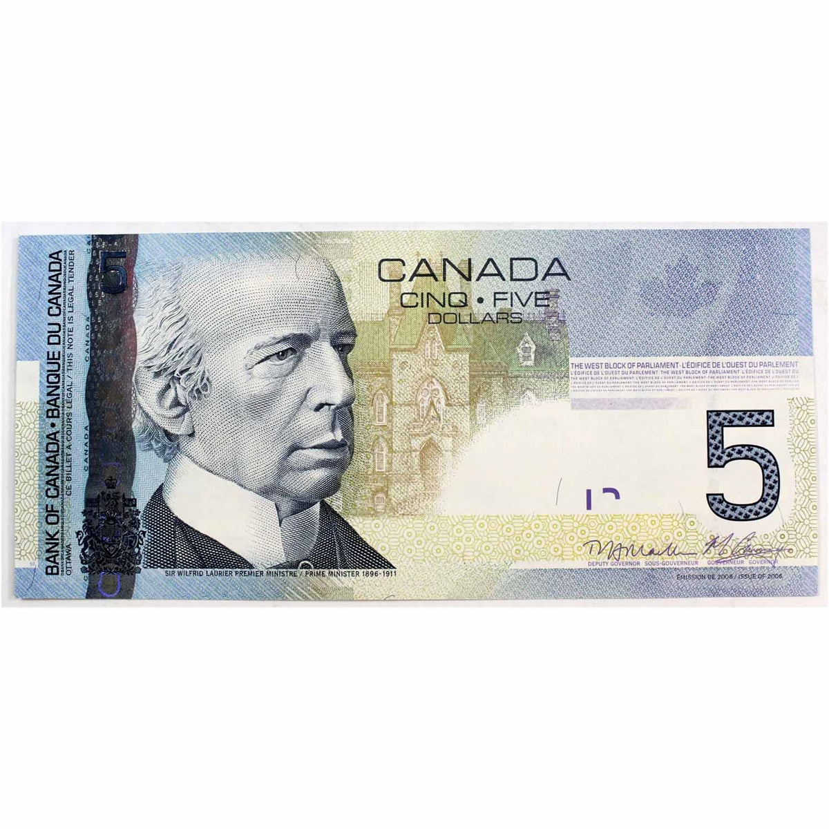 BC-67c 2011 Canada $5 Macklem-Carney, HAL, Almost Uncirculated (AU50)