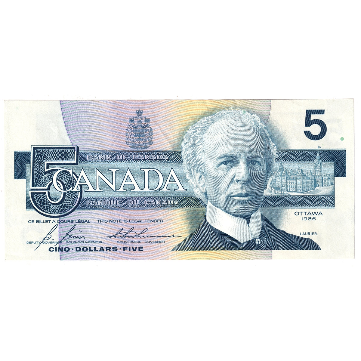 BC-56c 1986 Canada $5 Bonin-Thiessen, GOW, AU