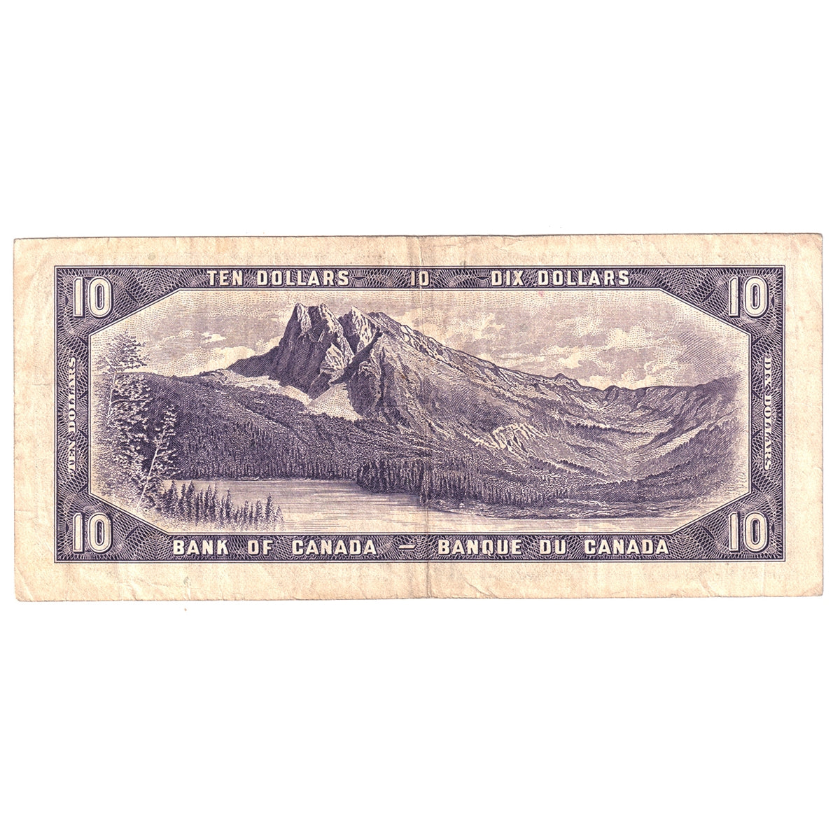 BC-40b 1954 Canada $10 Beattie-Rasminsky, A/V, F-VF (F15)