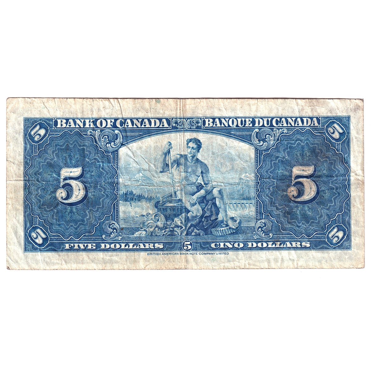 BC-23b 1937 Canada $5 Gordon-Towers, H/C, F-VF (F15)