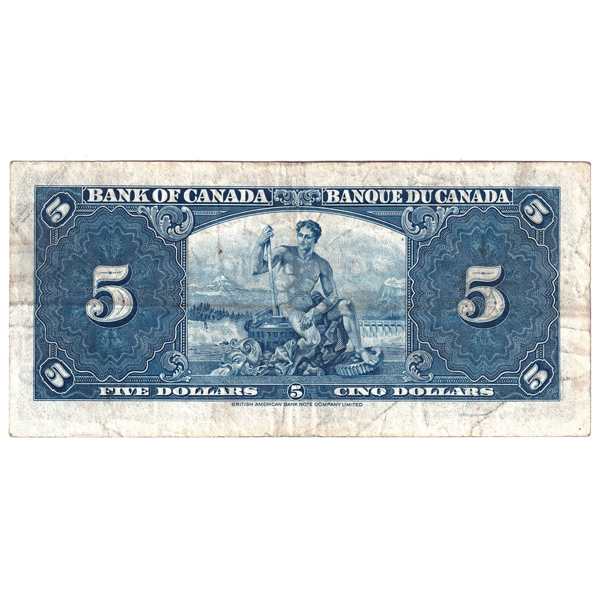 BC-23b 1937 Canada $5 Gordon-Towers, U/C, VF
