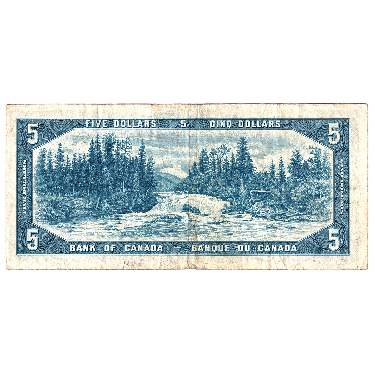 BC-39b 1954 Canada $5 Beattie-Rasminsky, H/S, F-VF (F15)