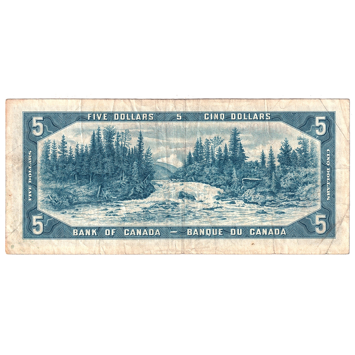 BC-39b 1954 Canada $5 Beattie-Rasminsky, W/S, F-VF (F15)