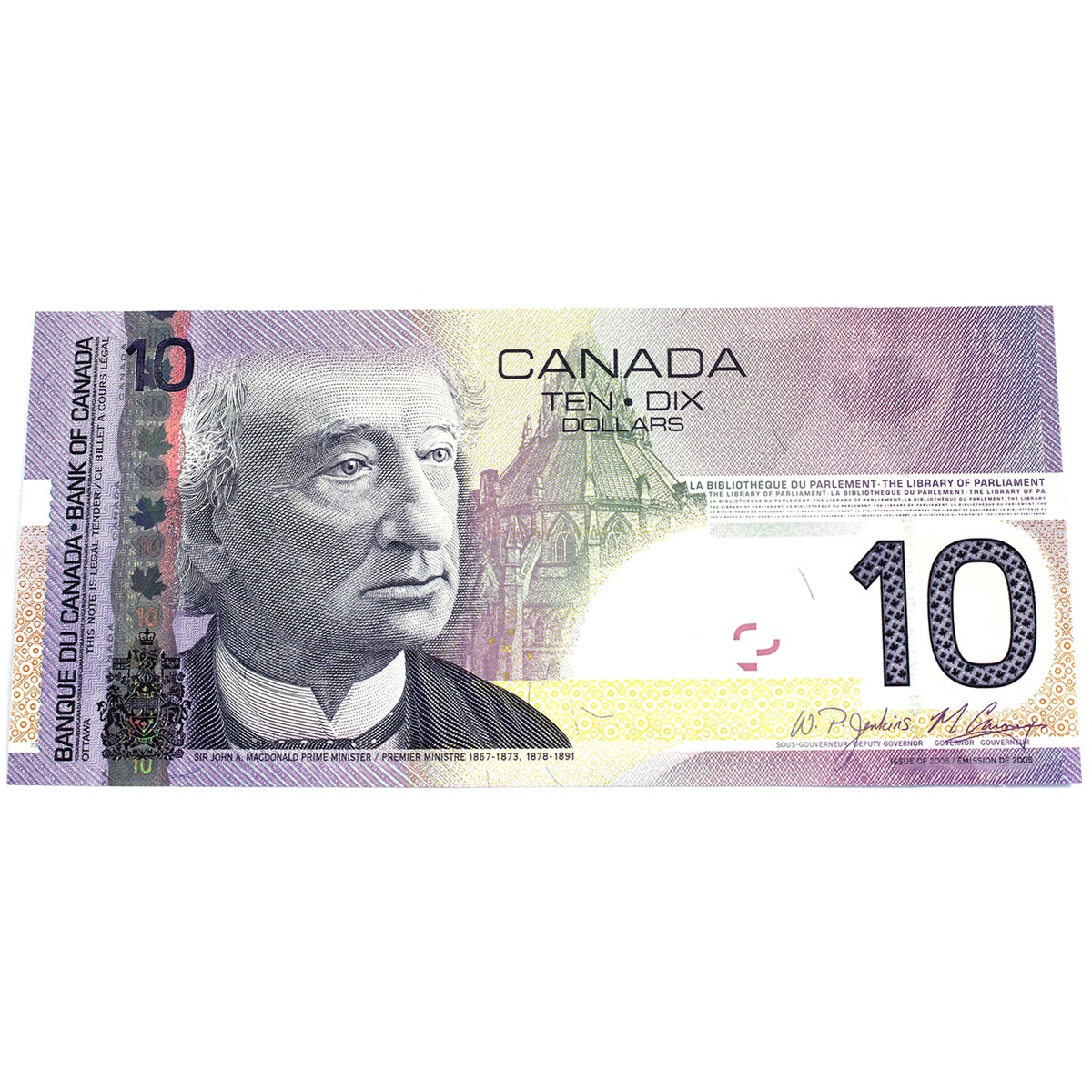 BC-68b 2008 Canada $10 Jenkins-Carney, BFD, Uncirculated (MS60)