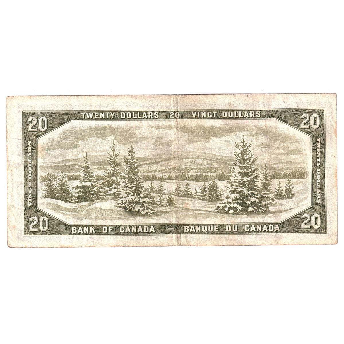 BC-33b 1954 Canada $20 Beattie-Coyne, Devil's Face, C/E, F-VF (F15)