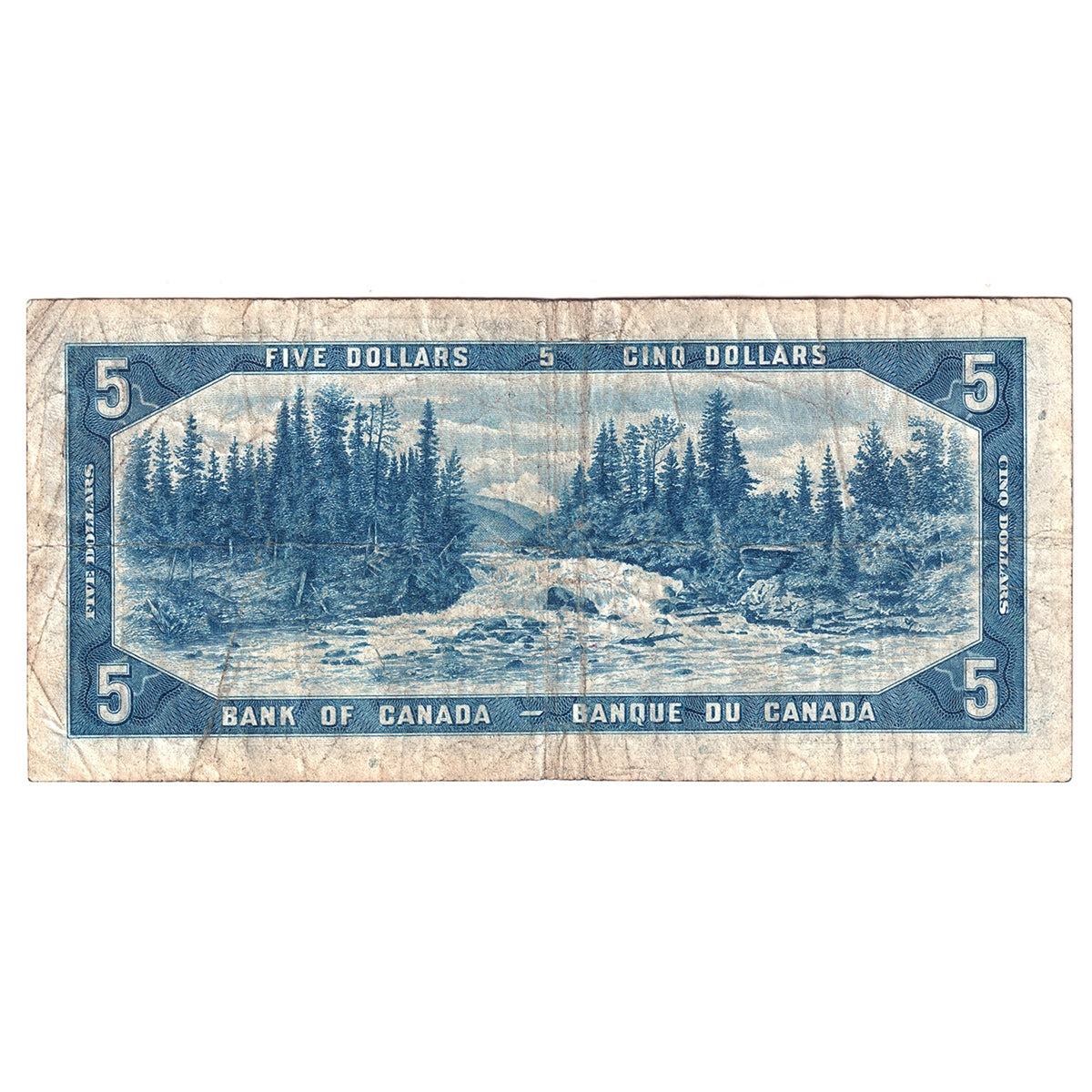 BC-31a 1954 Canada $5 Coyne-Towers, Devil's Face, B/C, Fine (F12)