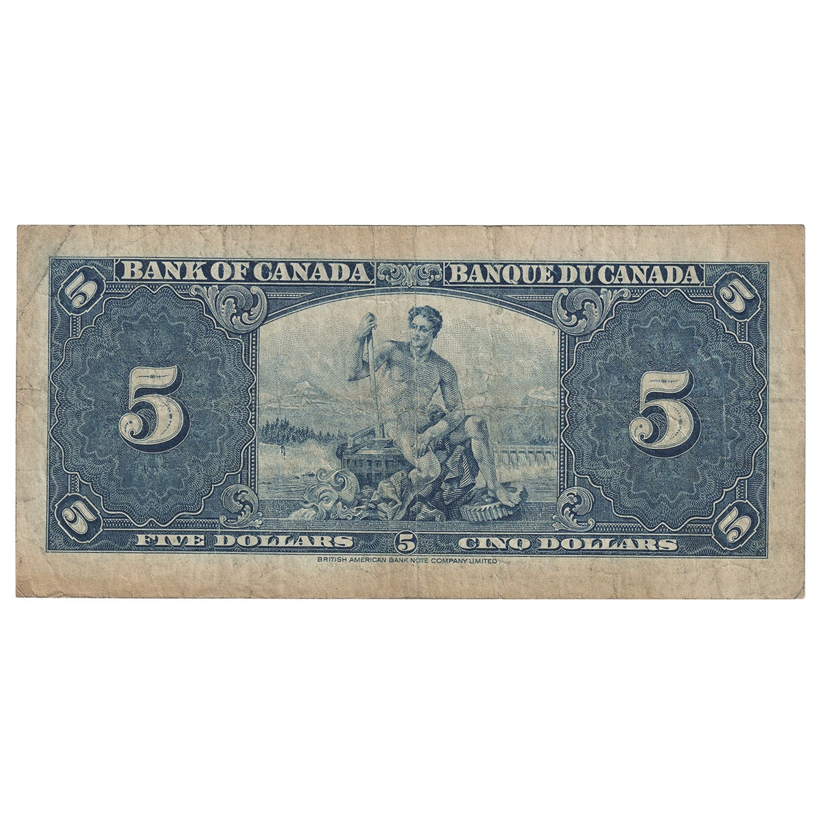 BC-23b 1937 Canada $5 Gordon-Towers, R/C, F-VF (F15)