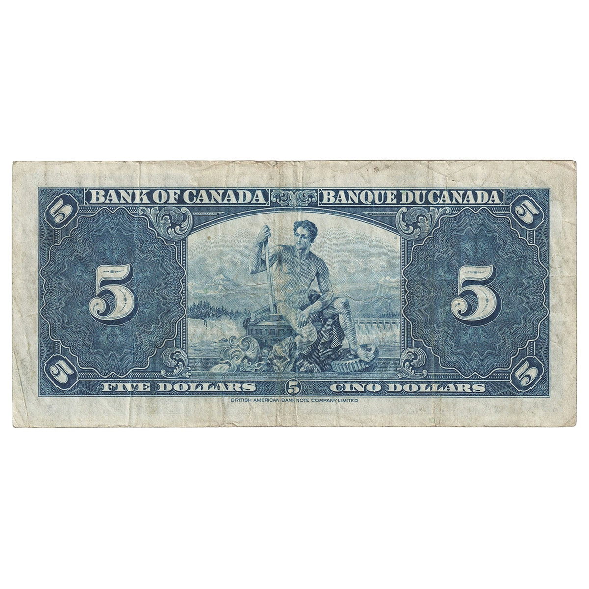 BC-23c 1937 Canada $5 Coyne-Towers, Z/C, Fine (F12)