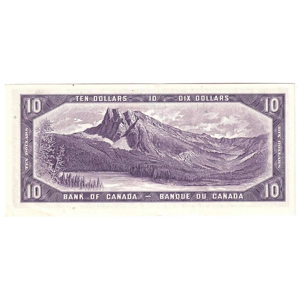 BC-40b 1954 Canada $10 Beattie-Rasminsky, Z/T, AU-UNC (AU55)