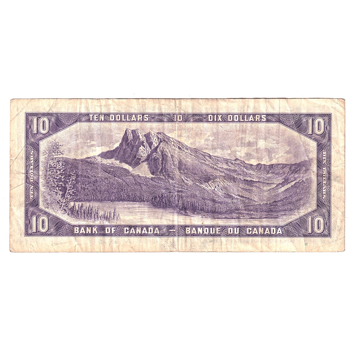 BC-40b 1954 Canada $10 Beattie-Rasminsky, C/V, F-VF (F15)
