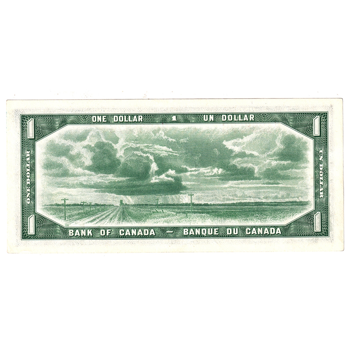 BC-37b 1954 Canada $1 Beattie-Rasminsky, N/Y, Almost Uncirculated (AU50)