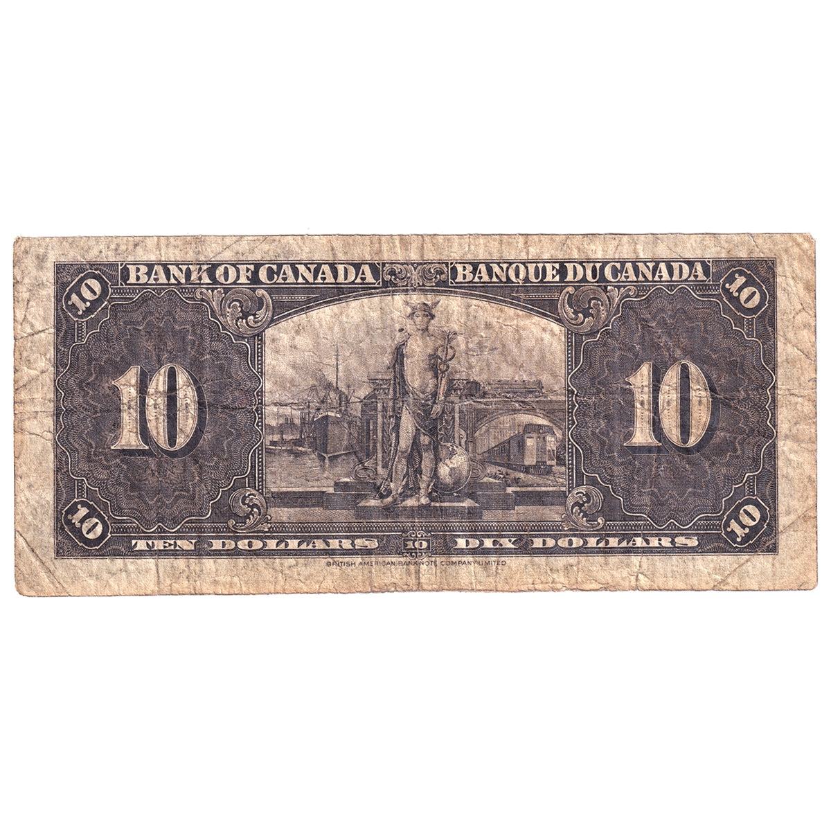 BC-24b 1937 Canada $10 Gordon-Towers, O/D, Circ