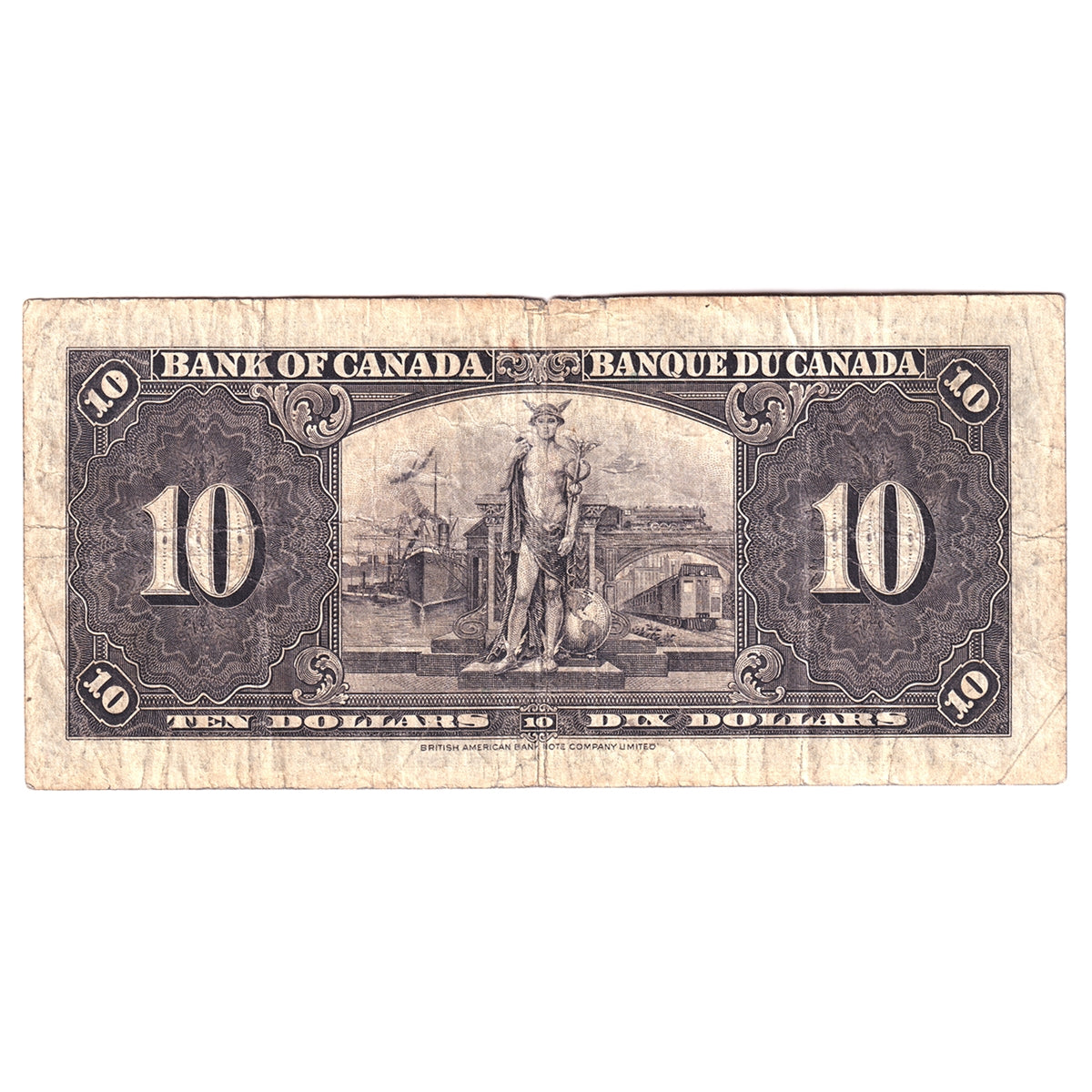 BC-24b 1937 Canada $10 Gordon-Towers, R/D, Circ