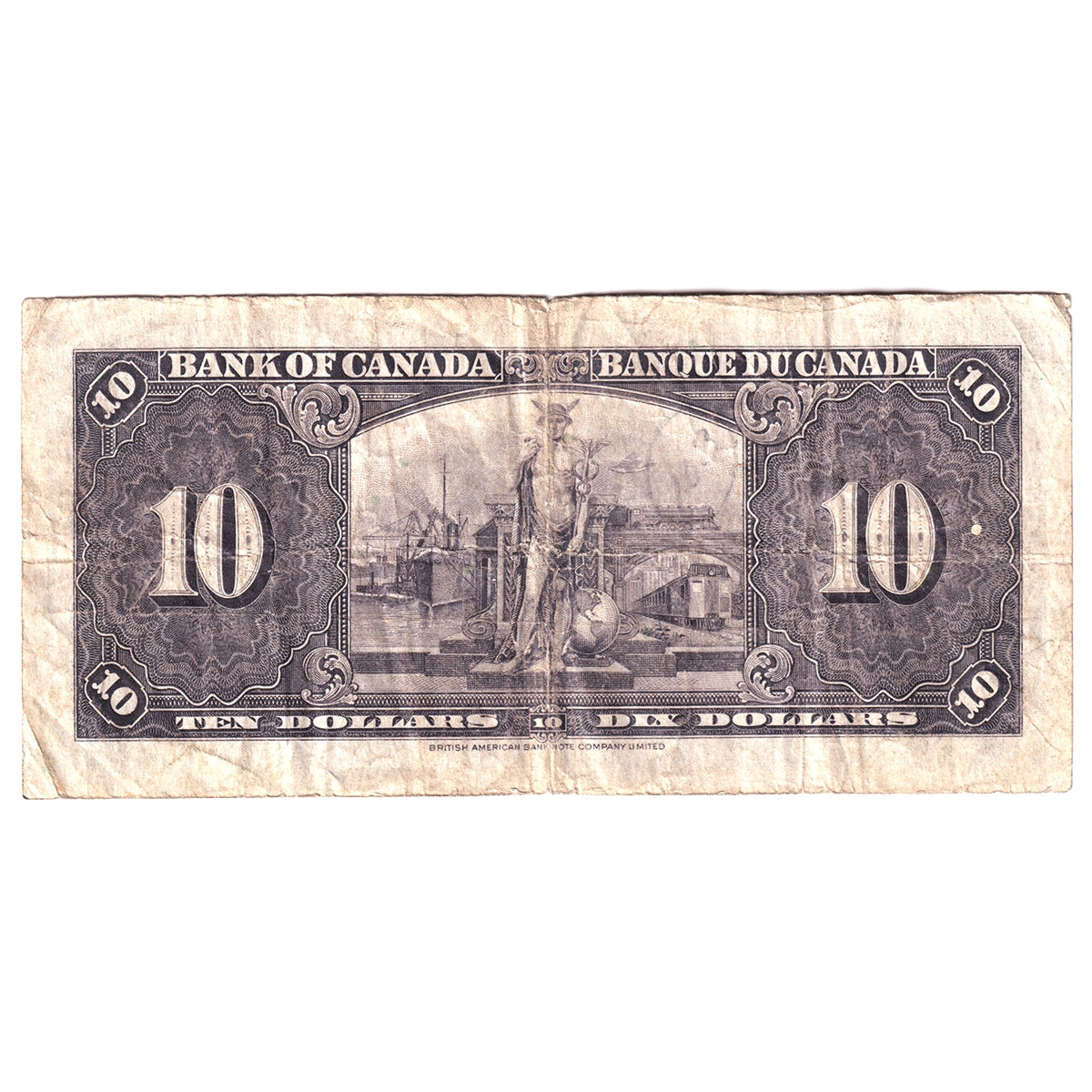BC-24b 1937 Canada $10 Gordon-Towers, T/D, Circ