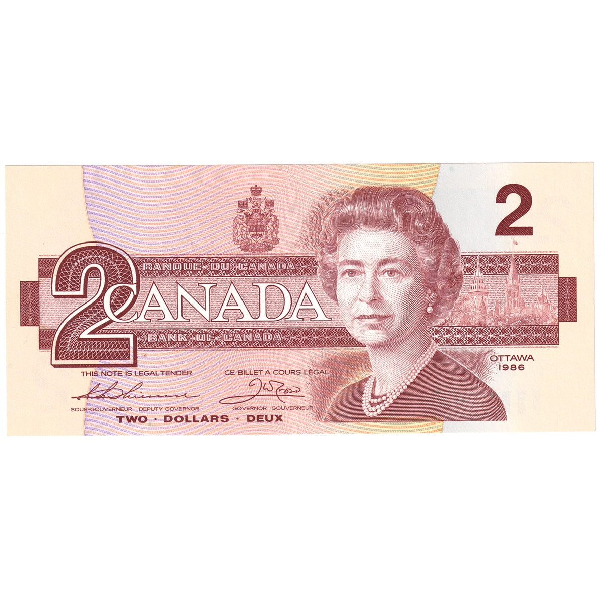 BC-55b-i 1986 Canada $2 Thiessen-Crow, EGR, AU-UNC (AU55)