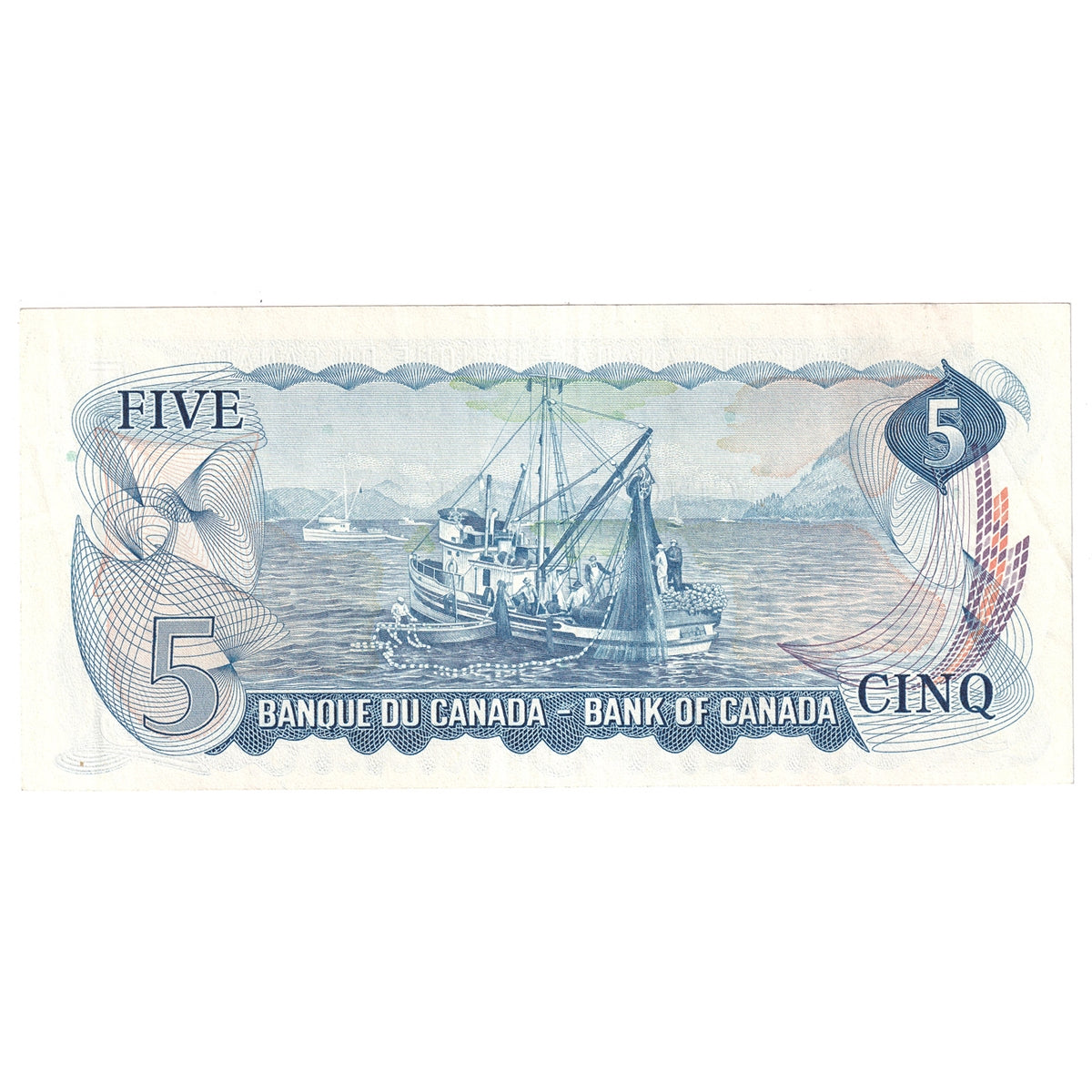 BC-48a 1972 Canada $5 Bouey-Rasminsky, CF, VF-EF (VF30)