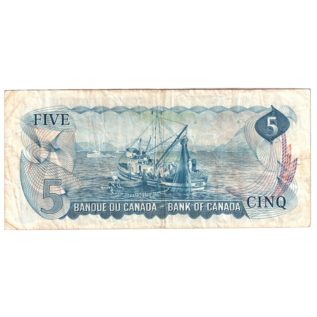 BC-48b 1972 Canada $5 Lawson-Bouey, XA, F-VF (F15)