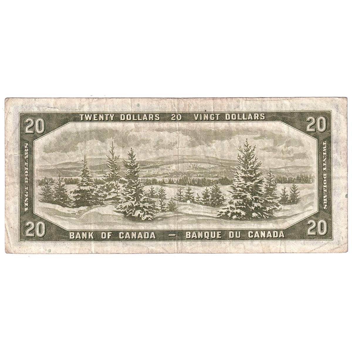 BC-33b 1954 Canada $20 Beattie-Coyne, Devil's Face, E/E, Fine (F12)