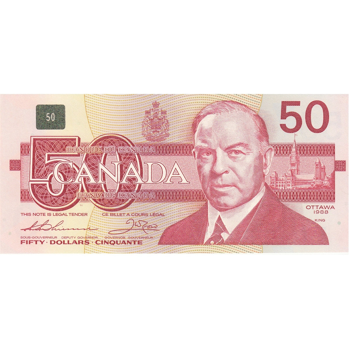 BC-59a 1988 Canada $50 Thiessen-Crow, EHT, UNC