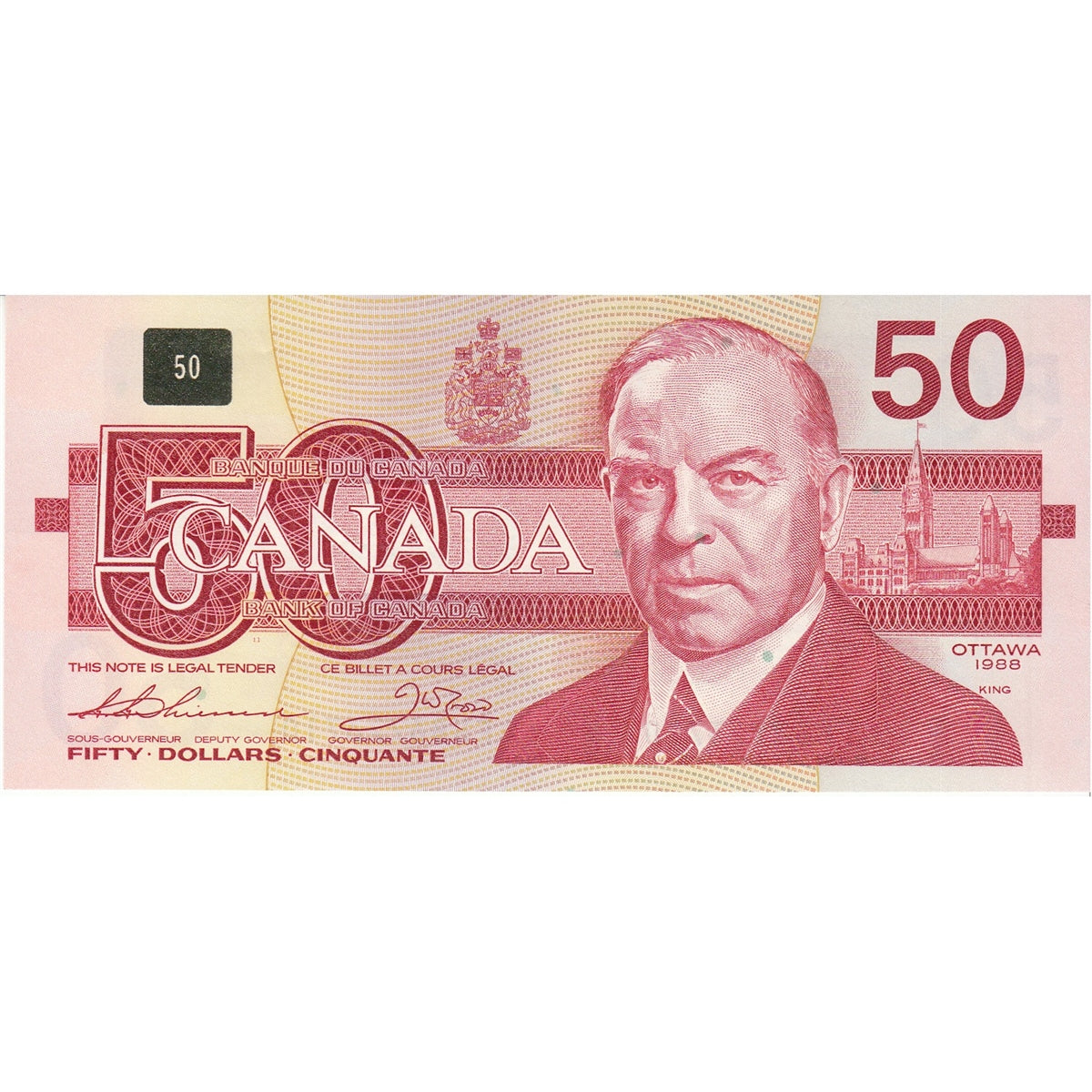 BC-59a 1988 Canada $50 Thiessen-Crow, FHB, Uncirculated (MS60)