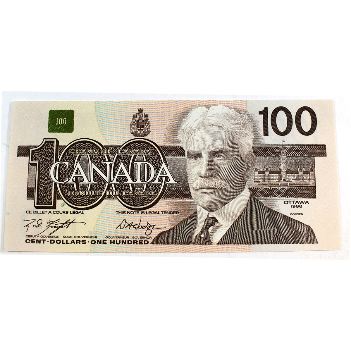 BC-60d 1988 Canada $100 Knight-Dodge, BJT, Choice Uncirculated (CUNC63)