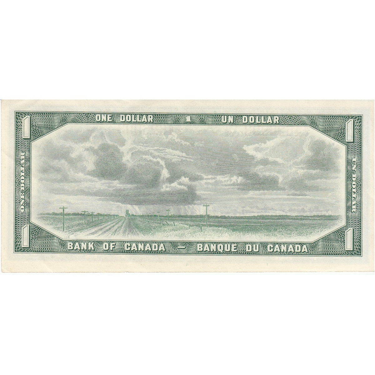 BC-37b 1954 Canada $1 Beattie-Rasminsky, W/O, Almost Uncirculated (AU50)