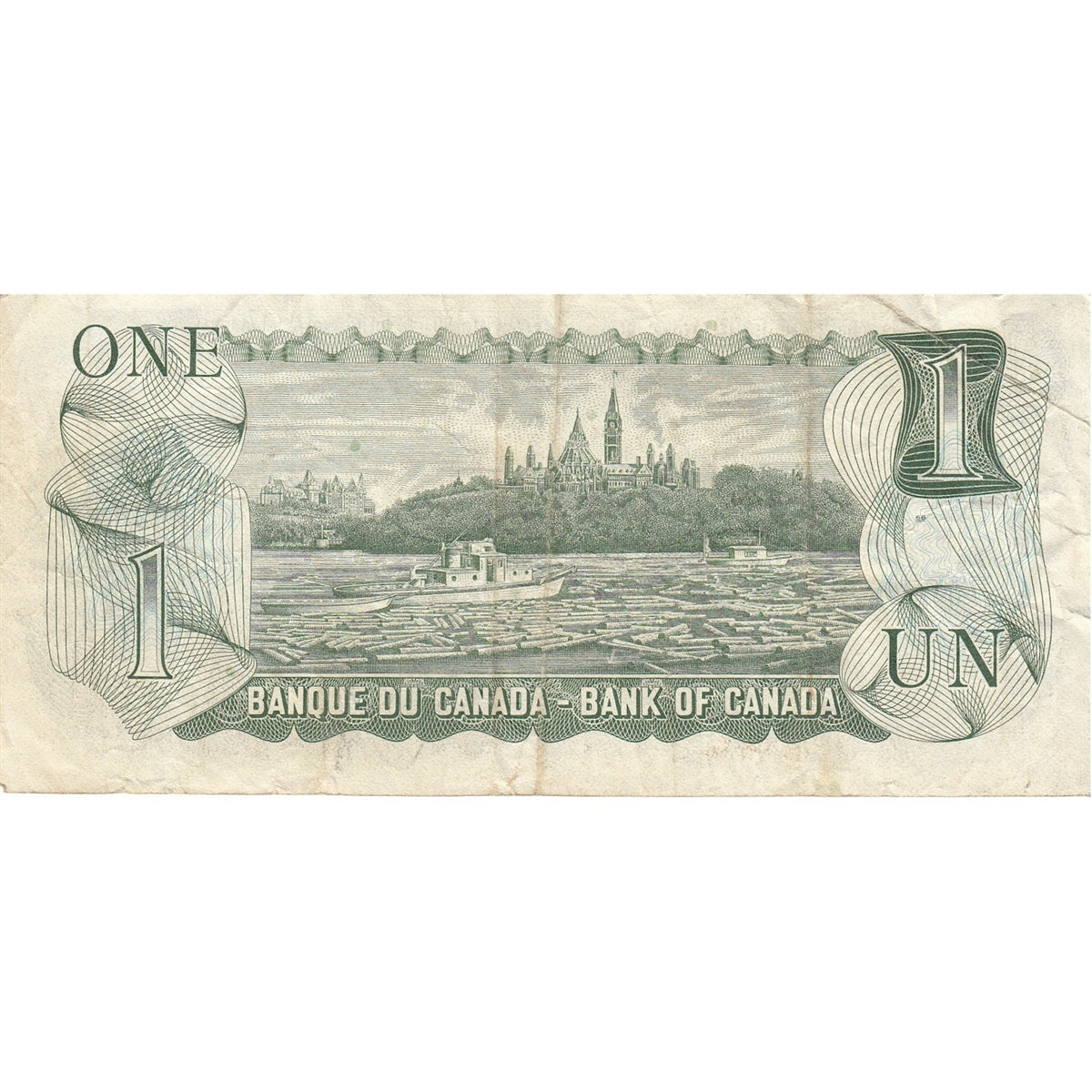BC-46bA 1973 Canada $1 Crow-Bouey, AAX, F-VF (F15)