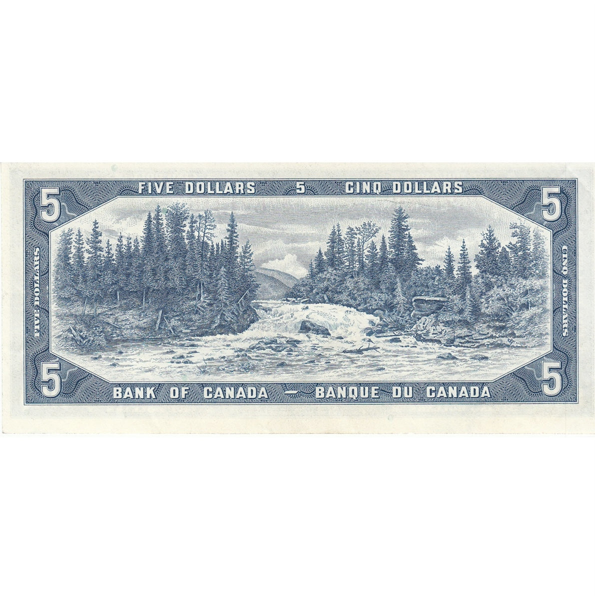 BC-39b 1954 Canada $5 Beattie-Rasminsky, M/S, Almost Uncirculated (AU50)