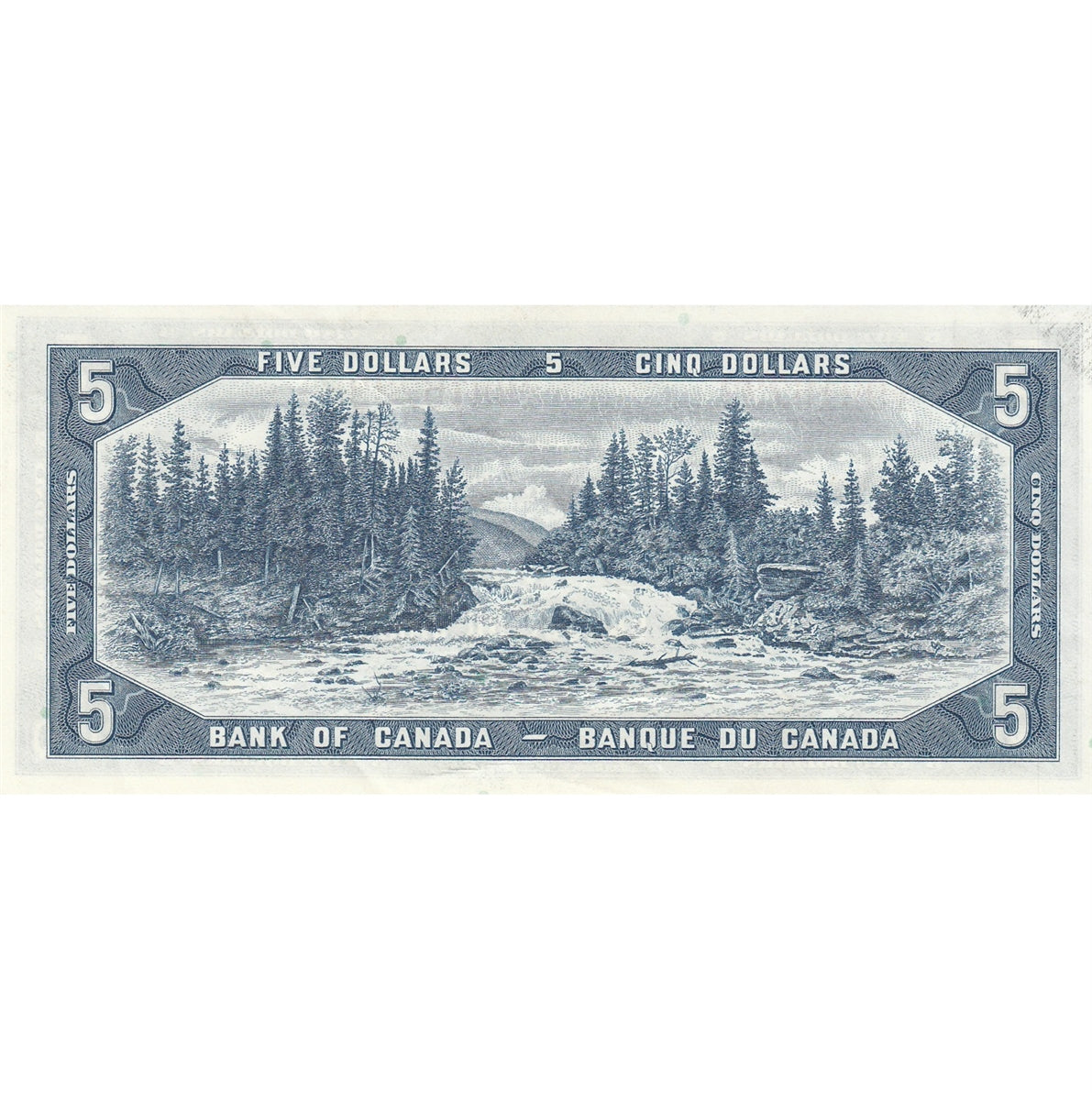 BC-39b 1954 Canada $5 Beattie-Rasminsky, D/X, Almost Uncirculated (AU50)
