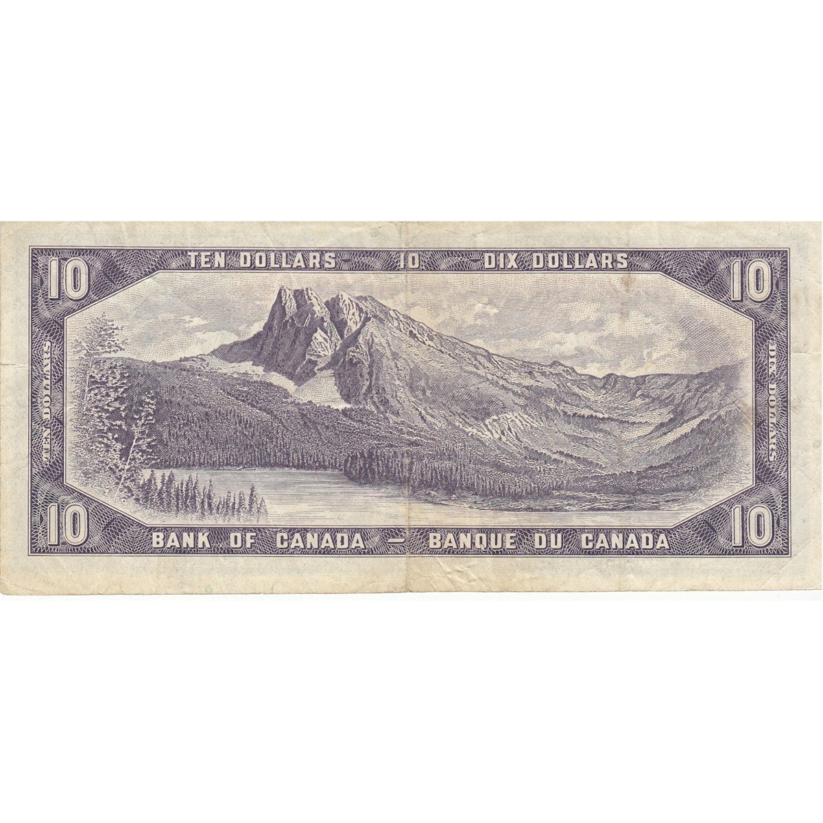 BC-40b 1954 Canada $10 Beattie-Rasminsky, J/V, F-VF (F15)