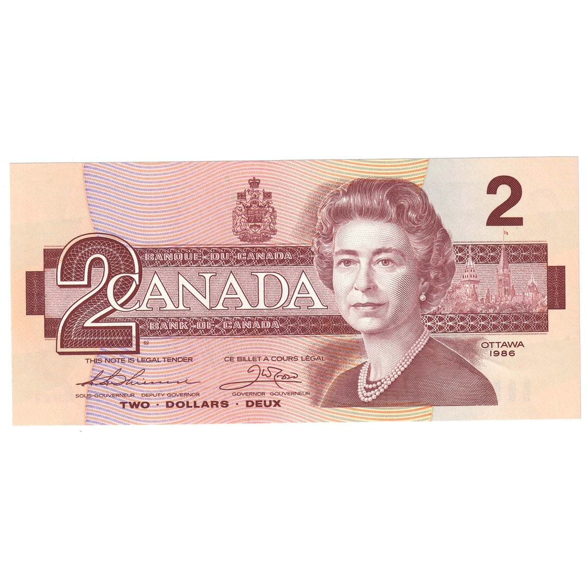 BC-55b 1986 Canada $2 Thiessen-Crow, BBK, AU-UNC (AU55)