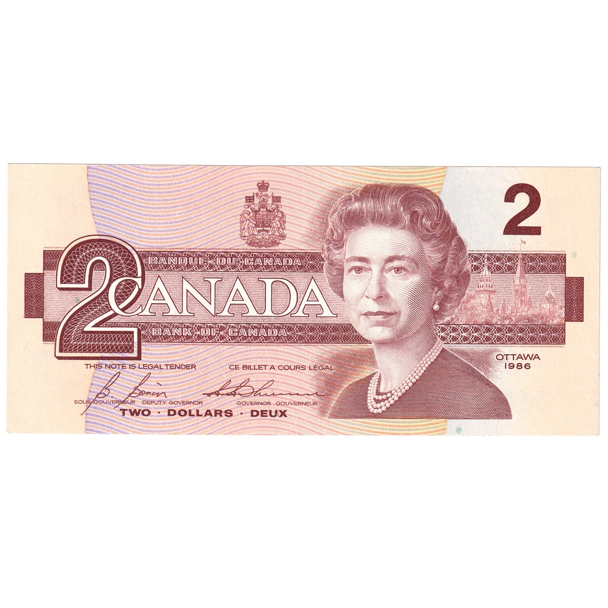 BC-55cA-i 1986 Canada $2 Bonin-Thiessen, EBX, VF-EF (VF30)