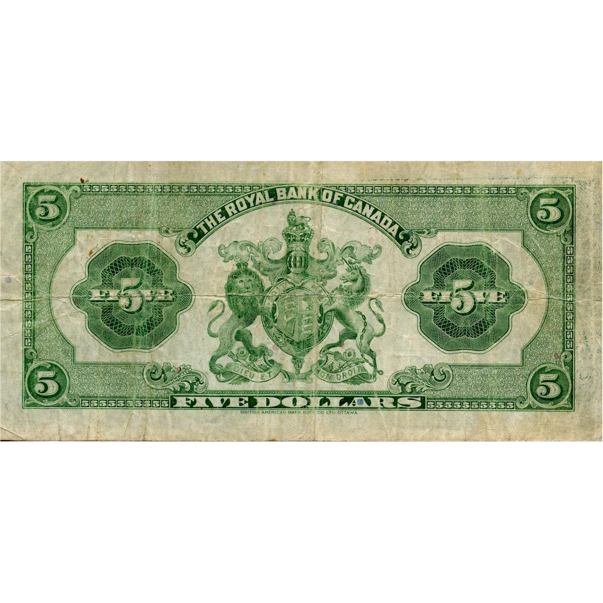 630-20-02 1943 Royal Bank of Canada $5 Dobson-Wilson, Fine (F12)
