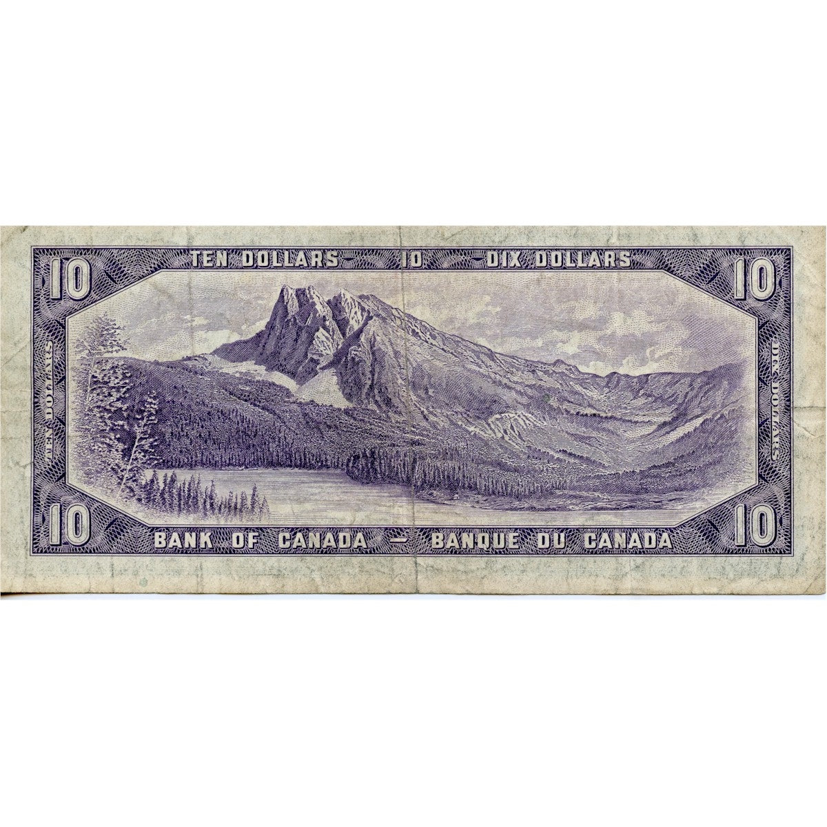 BC-40b 1954 Canada $10 Beattie-Rasminsky, N/V, Fine (F12)