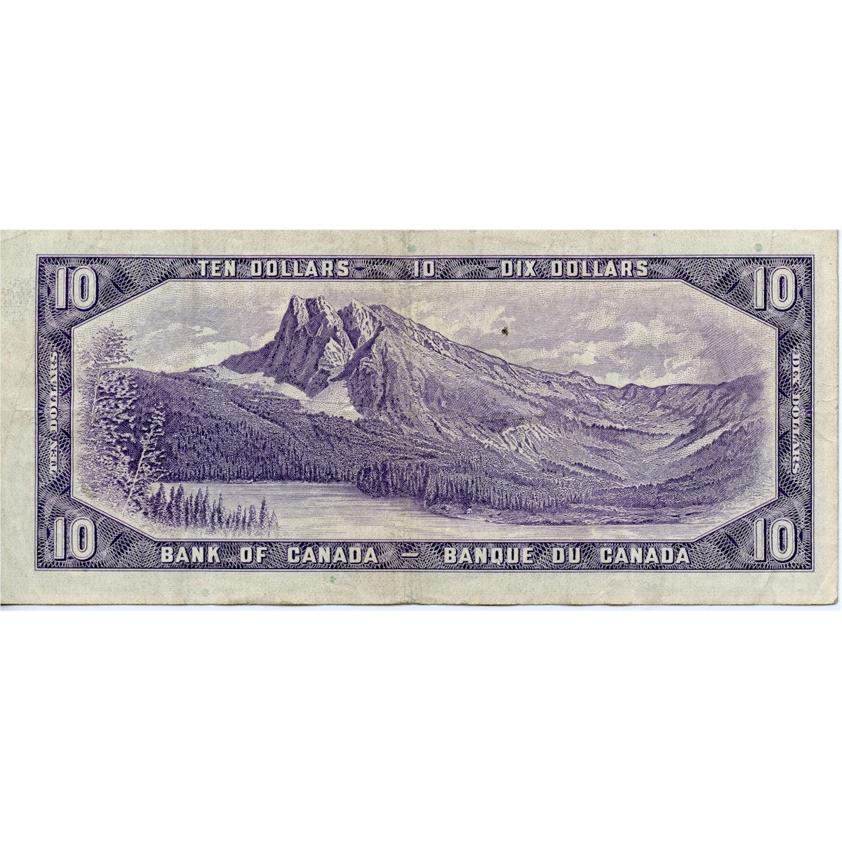 BC-40b 1954 Canada $10 Beattie-Rasminsky, R/V, Fine (F12)