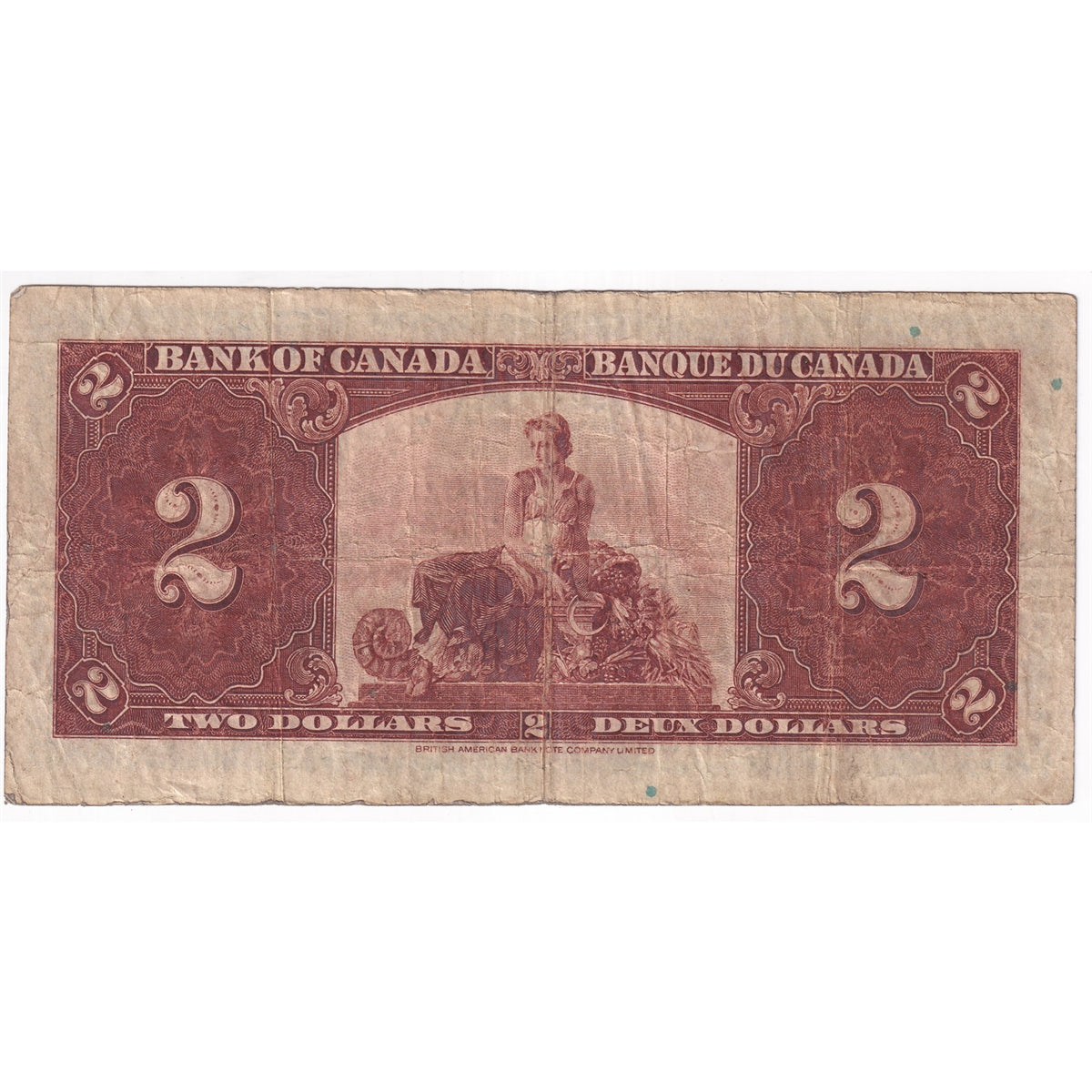BC-22b 1937 Canada $2 Gordon-Towers, D/B, VG-F (VG10)