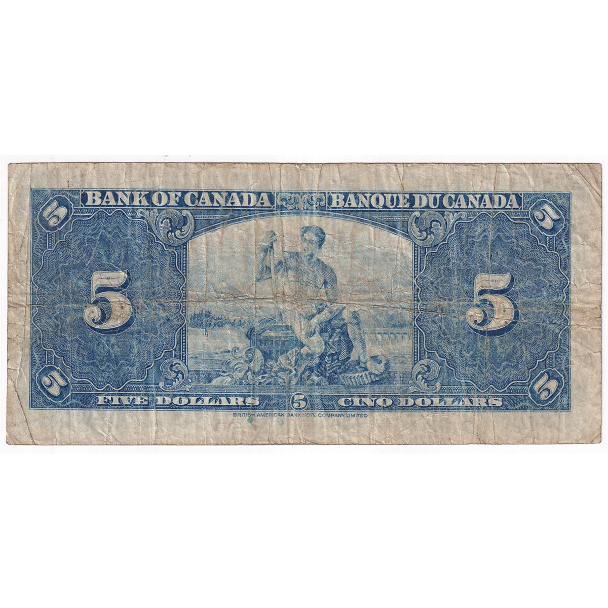BC-23b 1937 Canada $5 Gordon-Towers, D/C, Very Good (VG8)