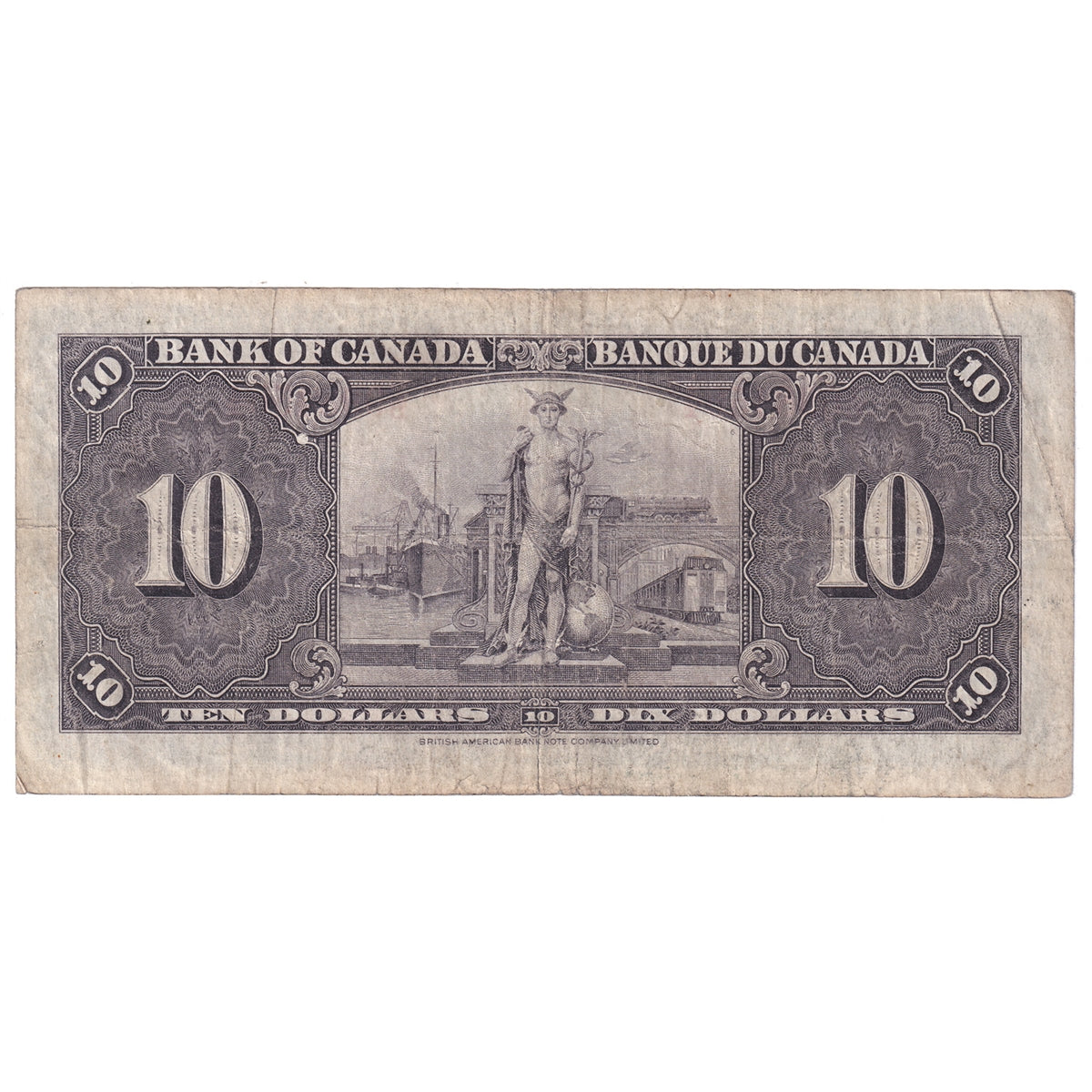 BC-24b 1937 Canada $10 Gordon-Towers, T/D, VG-F (VG10)