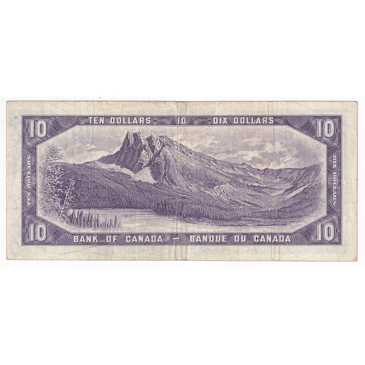 BC-40b 1954 Canada $10 Beattie-Rasminsky, V/T, Fine (F12)