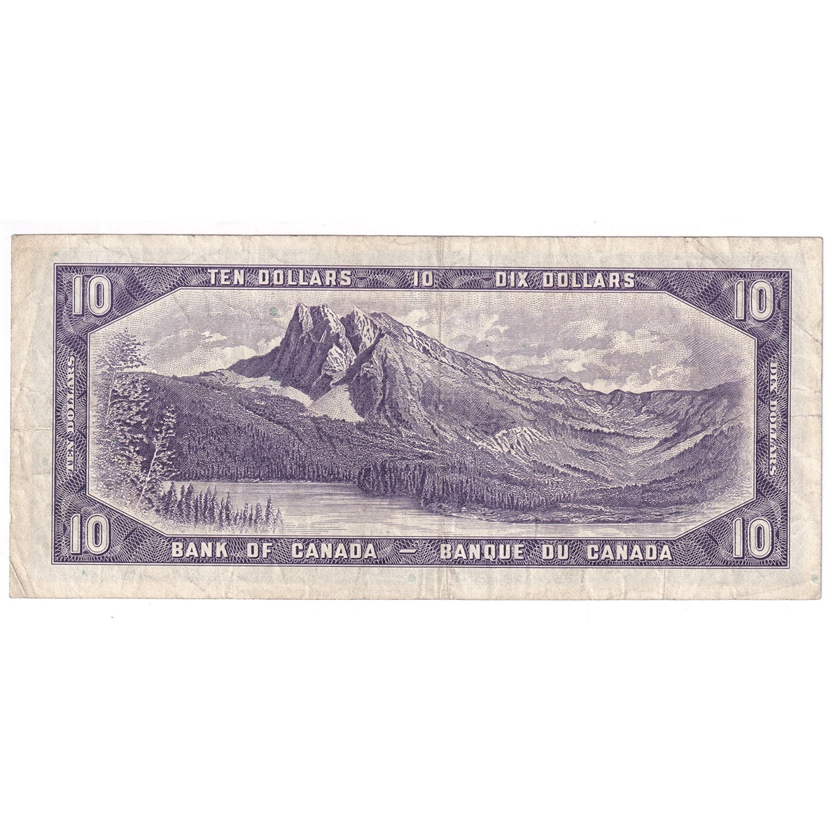 BC-40b 1954 Canada $10 Beattie-Rasminsky, O/V, F-VF (F15)