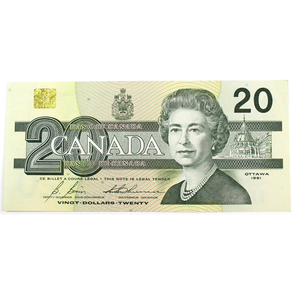 BC-58b-i 1991 Canada $20 Bonin-Thiessen, AVY, AU