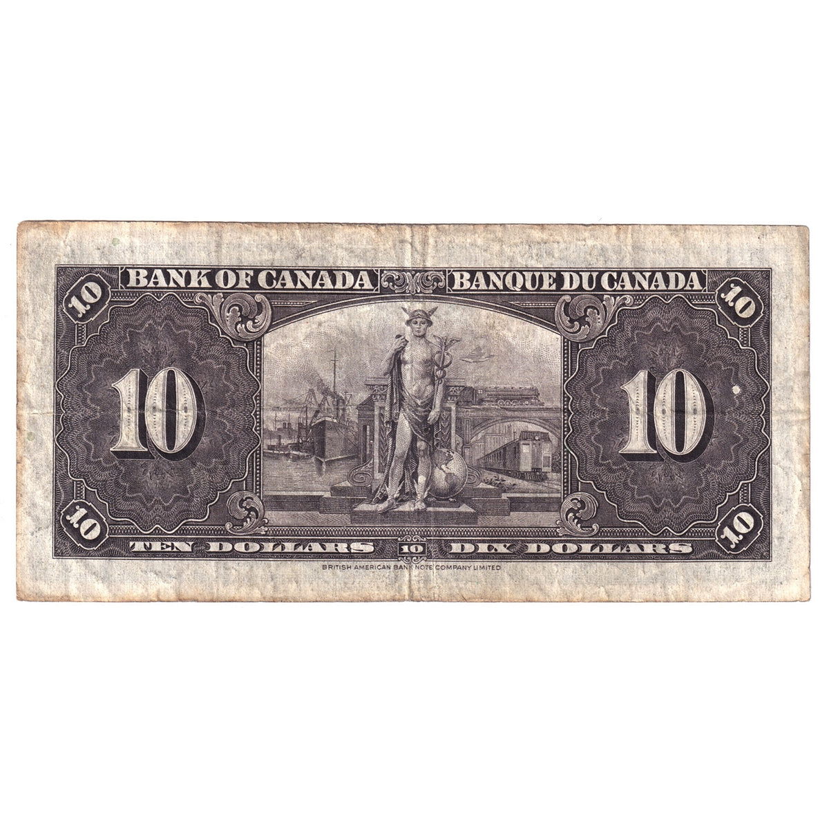 BC-24b 1937 Canada $10 Gordon-Towers, Y/D, F