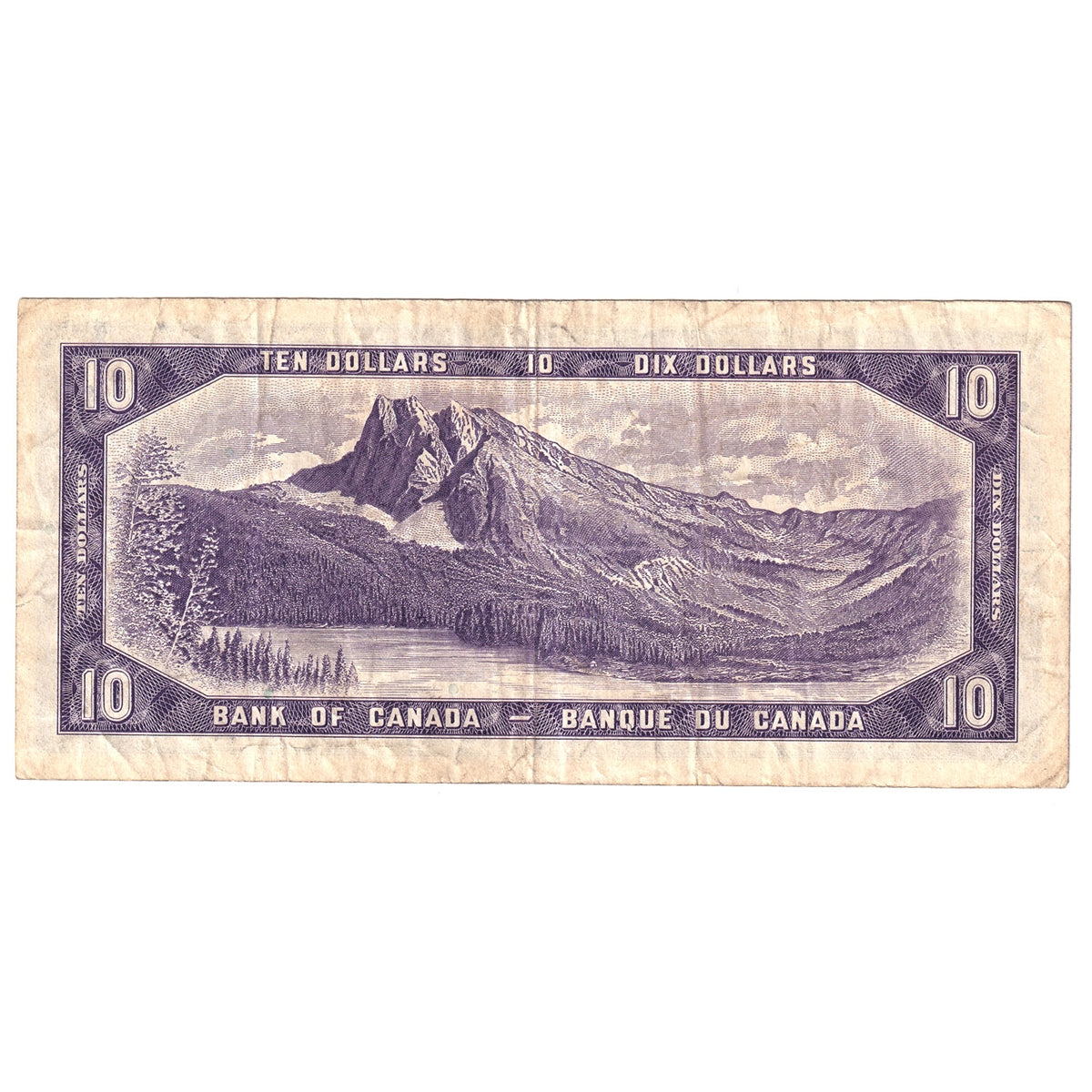 BC-40b 1954 Canada $10 Beattie-Rasminsky, S/T, F-VF (F15)