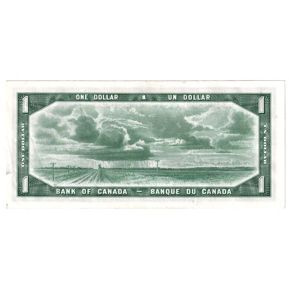 BC-37b 1954 Canada $1 Beattie-Rasminsky, J/N, Almost Uncirculated (AU50)